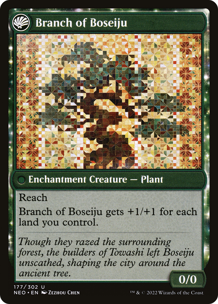 Boseiju Reaches Skyward // Branch of Boseiju (NEO-177) - Kamigawa: Neon Dynasty: (fandfc) - Premium MTG Single from Wizards of the Coast - Just $0.08! Shop now at Game Crave Tournament Store