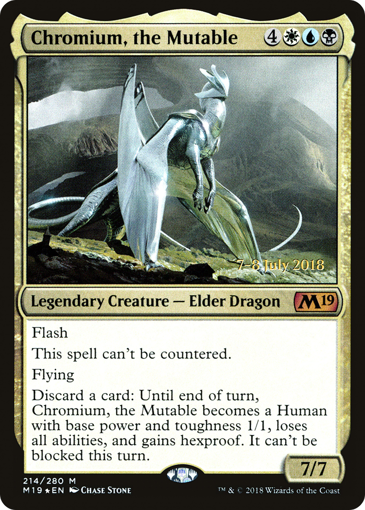 Chromium, the Mutable (PM19-214S) - Core Set 2019 Promos Foil - Premium MTG Single from Wizards of the Coast - Just $5.52! Shop now at Game Crave Tournament Store