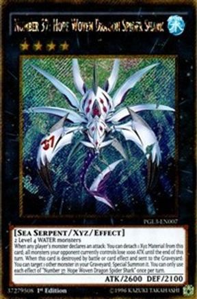 Number 37: Hope Woven Dragon Spider Shark (PGL3-EN007) - Premium Gold: Infinite Gold 1st Edition - Premium Yugioh Single from Konami - Just $4.95! Shop now at Game Crave Tournament Store