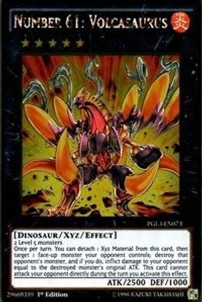 Number 61: Volcasaurus (PGL3-EN073) - Premium Gold: Infinite Gold 1st Edition - Premium Yugioh Single from Konami - Just $1.82! Shop now at Game Crave Tournament Store