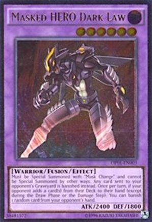 Masked HERO Dark Law (OP01-EN003) - OTS Tournament Pack 1 Unlimited - Premium Yugioh Single from Konami - Just $131.06! Shop now at Game Crave Tournament Store