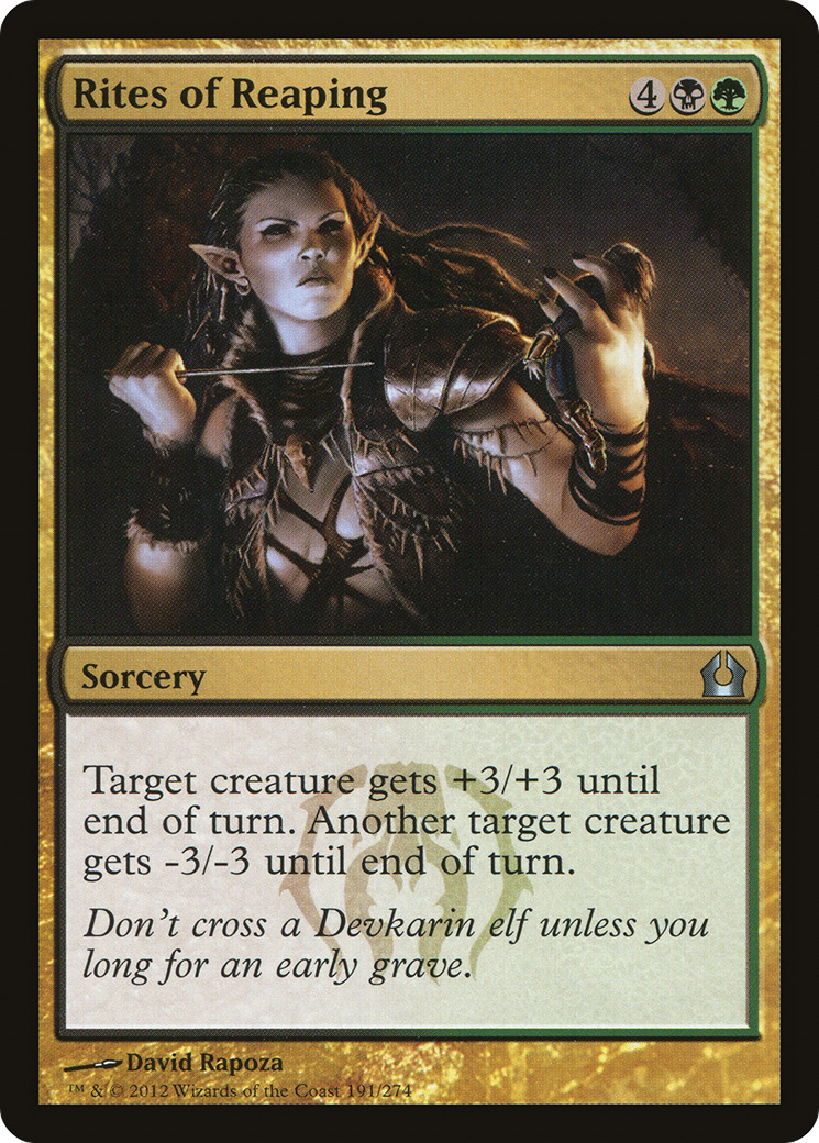Rites of Reaping (RTR-191) - Return to Ravnica - Premium MTG Single from Wizards of the Coast - Just $0.08! Shop now at Game Crave Tournament Store