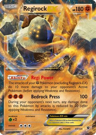 Regirock-EX 43/124 - Fates Collide Holofoil - Premium Pokemon Single from Nintendo - Just $1.14! Shop now at Game Crave Tournament Store