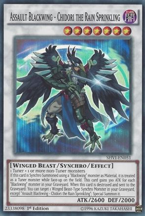 Assault Blackwing - Chidori the Rain Sprinkling (SHVI-EN051) - Shining Victories 1st Edition - Premium Yugioh Single from Konami - Just $0.44! Shop now at Game Crave Tournament Store