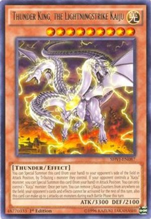 Thunder King, the Lightningstrike Kaiju (SHVI-EN087) - Shining Victories 1st Edition - Premium Yugioh Single from Konami - Just $0.50! Shop now at Game Crave Tournament Store