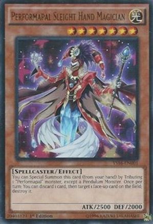 Performapal Sleight Hand Magician (YS16-EN001) - Starter Deck: Yuya 1st Edition - Premium Yugioh Single from Konami - Just $0.26! Shop now at Game Crave Tournament Store