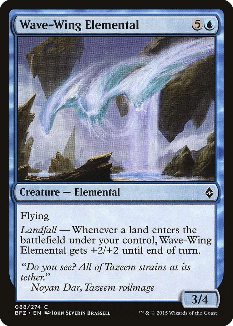 Wave-Wing Elemental (BFZ-088) - Battle for Zendikar Foil - Premium MTG Single from Wizards of the Coast - Just $0.08! Shop now at Game Crave Tournament Store