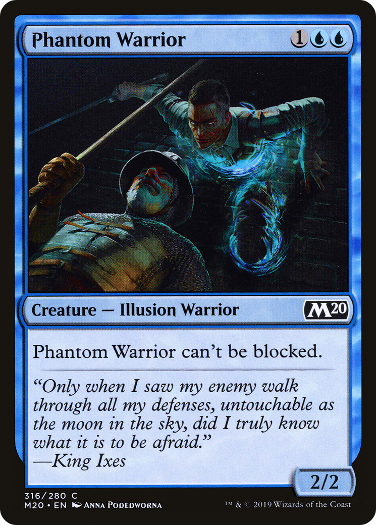 Phantom Warrior (M20-316) - Core Set 2020 - Premium MTG Single from Wizards of the Coast - Just $0.09! Shop now at Game Crave Tournament Store