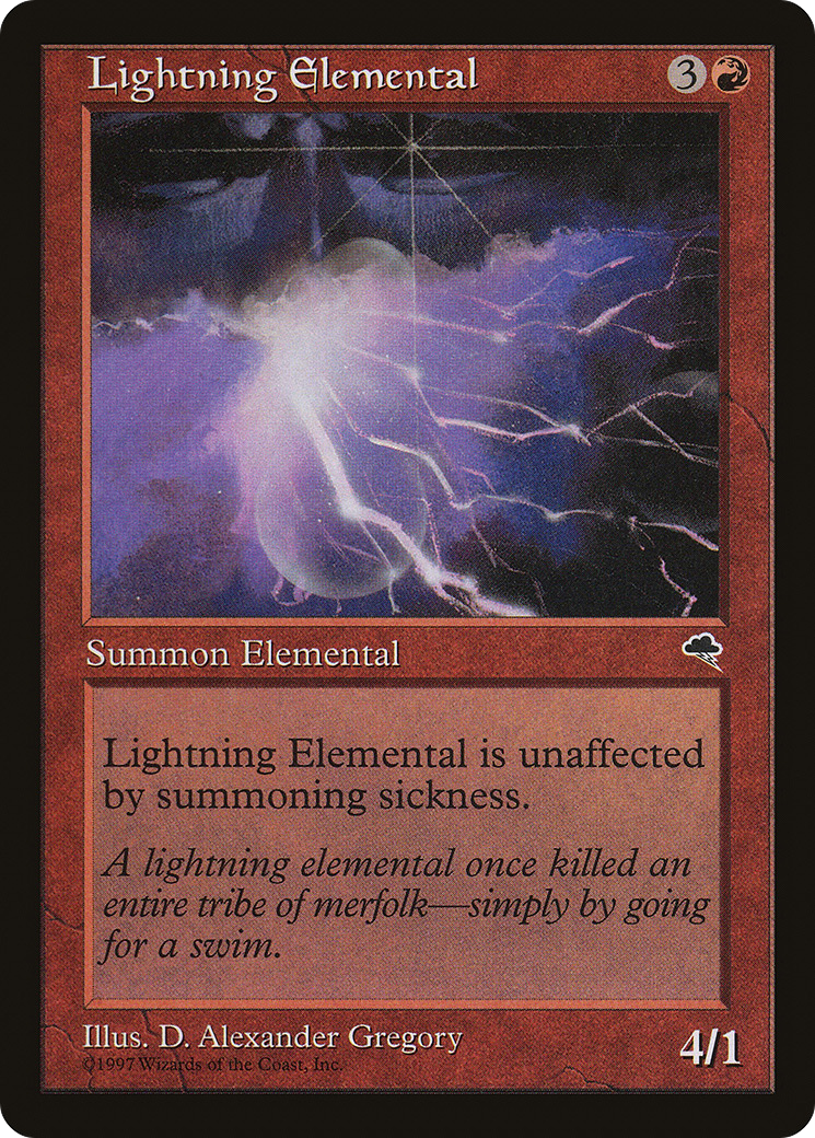Lightning Elemental (TMP-186) - Tempest - Premium MTG Single from Wizards of the Coast - Just $0.08! Shop now at Game Crave Tournament Store