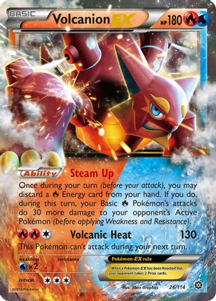 Volcanion-EX 26/114 - Steam Siege Holofoil - Premium Pokemon Single from Nintendo - Just $1.33! Shop now at Game Crave Tournament Store