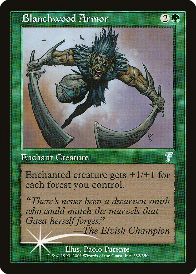 Blanchwood Armor (7ED-232★) - Seventh Edition Foil - Premium MTG Single from Wizards of the Coast - Just $4.80! Shop now at Game Crave Tournament Store