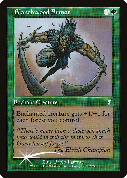 Blanchwood Armor (7ED-232★) - Seventh Edition Foil - Premium MTG Single from Wizards of the Coast - Just $4.80! Shop now at Game Crave Tournament Store