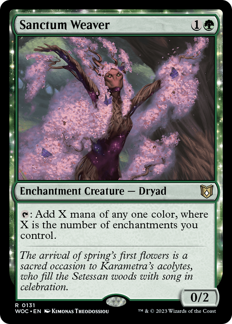 Sanctum Weaver (WOC-131) - Wilds of Eldraine Commander - Premium MTG Single from Wizards of the Coast - Just $0.87! Shop now at Game Crave Tournament Store