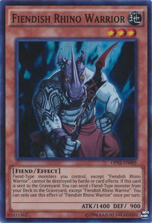 Fiendish Rhino Warrior (OP02-EN005) - OTS Tournament Pack 2 Unlimited - Premium Yugioh Single from Konami - Just $2.29! Shop now at Game Crave Tournament Store