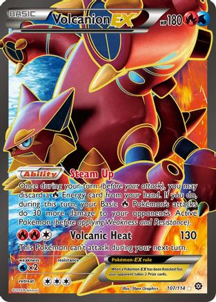 Volcanion-EX 107/114 - Steam Siege Holofoil - Premium Pokemon Single from Nintendo - Just $3.22! Shop now at Game Crave Tournament Store