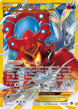 Volcanion-EX 115/114 - Steam Siege Holofoil - Premium Pokemon Single from Nintendo - Just $8.78! Shop now at Game Crave Tournament Store