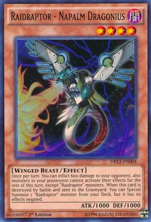 Raidraptor - Napalm Dragonius (DRL3-EN004) - Dragons of Legend: Unleashed 1st Edition - Premium Yugioh Single from Konami - Just $0.25! Shop now at Game Crave Tournament Store