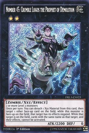 Number 45: Crumble Logos the Prophet of Demolition (DRL3-EN023) - Dragons of Legend: Unleashed 1st Edition - Premium Yugioh Single from Konami - Just $0.23! Shop now at Game Crave Tournament Store