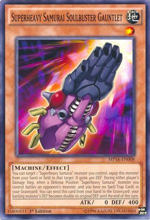 Superheavy Samurai Soulbuster Gauntlet (MP16-EN008) - 2016 Mega-Tins Mega Pack Unlimited - Premium Yugioh Single from Konami - Just $0.26! Shop now at Game Crave Tournament Store