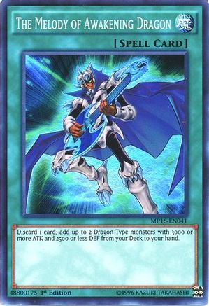 The Melody of Awakening Dragon (MP16-EN041) - 2016 Mega-Tins Mega Pack 1st Edition - Premium Yugioh Single from Konami - Just $0.42! Shop now at Game Crave Tournament Store