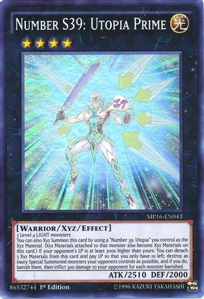 Number S39: Utopia Prime (MP16-EN043) - 2016 Mega-Tins Mega Pack Unlimited - Premium Yugioh Single from Konami - Just $0.96! Shop now at Game Crave Tournament Store