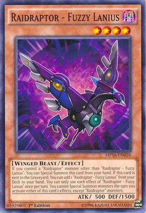 Raidraptor - Fuzzy Lanius (MP16-EN058) - 2016 Mega-Tins Mega Pack 1st Edition - Premium Yugioh Single from Konami - Just $0.43! Shop now at Game Crave Tournament Store