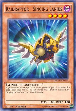 Raidraptor - Singing Lanius (MP16-EN059) - 2016 Mega-Tins Mega Pack 1st Edition - Premium Yugioh Single from Konami - Just $0.25! Shop now at Game Crave Tournament Store