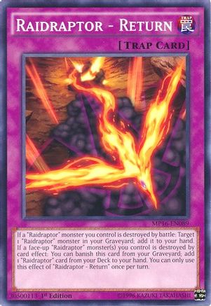 Raidraptor - Return (MP16-EN089) - 2016 Mega-Tins Mega Pack Unlimited - Premium Yugioh Single from Konami - Just $0.08! Shop now at Game Crave Tournament Store