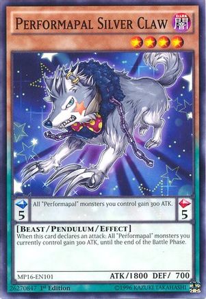 Performapal Silver Claw (MP16-EN101) - 2016 Mega-Tins Mega Pack Unlimited - Premium Yugioh Single from Konami - Just $0.25! Shop now at Game Crave Tournament Store