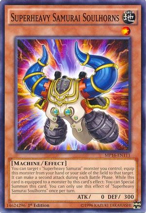 Superheavy Samurai Soulhorns (MP16-EN111) - 2016 Mega-Tins Mega Pack 1st Edition - Premium Yugioh Single from Konami - Just $0.43! Shop now at Game Crave Tournament Store
