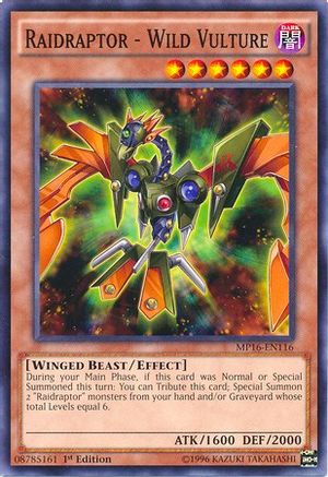 Raidraptor - Wild Vulture (MP16-EN116) - 2016 Mega-Tins Mega Pack 1st Edition - Premium Yugioh Single from Konami - Just $0.25! Shop now at Game Crave Tournament Store