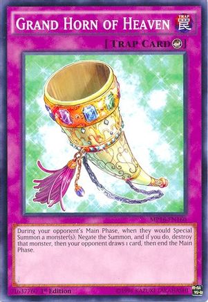 Grand Horn of Heaven (MP16-EN160) - 2016 Mega-Tins Mega Pack Unlimited - Premium Yugioh Single from Konami - Just $0.25! Shop now at Game Crave Tournament Store