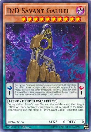 D/D Savant Galilei (MP16-EN166) - 2016 Mega-Tins Mega Pack Unlimited - Premium Yugioh Single from Konami - Just $0.25! Shop now at Game Crave Tournament Store