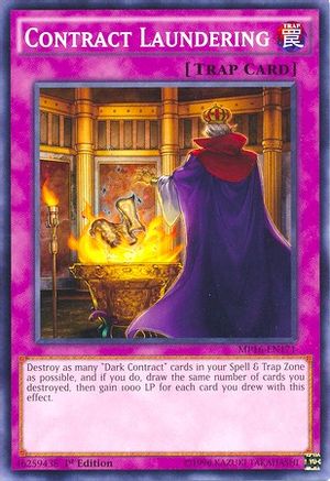 Contract Laundering (MP16-EN171) - 2016 Mega-Tins Mega Pack 1st Edition - Premium Yugioh Single from Konami - Just $0.25! Shop now at Game Crave Tournament Store