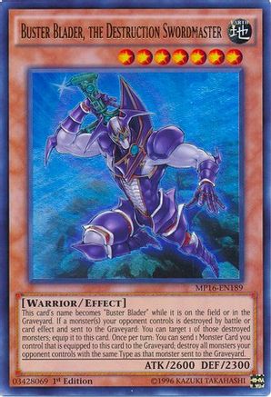 Buster Blader, the Destruction Swordmaster (MP16-EN189) - 2016 Mega-Tins Mega Pack Unlimited - Premium Yugioh Single from Konami - Just $1.66! Shop now at Game Crave Tournament Store
