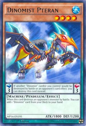 Dinomist Pteran (MP16-EN195) - 2016 Mega-Tins Mega Pack 1st Edition - Premium Yugioh Single from Konami - Just $0.36! Shop now at Game Crave Tournament Store