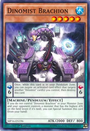 Dinomist Brachion (MP16-EN196) - 2016 Mega-Tins Mega Pack 1st Edition - Premium Yugioh Single from Konami - Just $0.25! Shop now at Game Crave Tournament Store