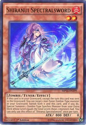 Shiranui Spectralsword (MP16-EN199) - 2016 Mega-Tins Mega Pack Unlimited - Premium Yugioh Single from Konami - Just $0.25! Shop now at Game Crave Tournament Store