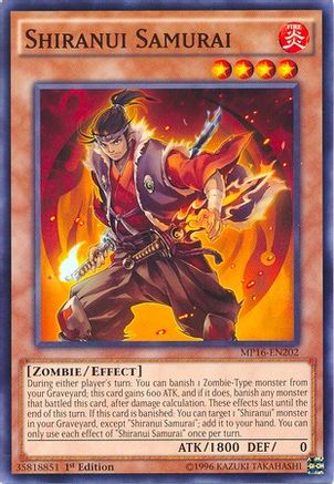 Shiranui Samurai (MP16-EN202) - 2016 Mega-Tins Mega Pack Unlimited - Premium Yugioh Single from Konami - Just $0.24! Shop now at Game Crave Tournament Store