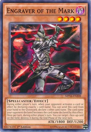 Engraver of the Mark (MP16-EN208) - 2016 Mega-Tins Mega Pack Unlimited - Premium Yugioh Single from Konami - Just $0.25! Shop now at Game Crave Tournament Store