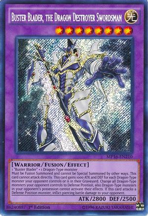 Buster Blader, the Dragon Destroyer Swordsman (MP16-EN210) - 2016 Mega-Tins Mega Pack 1st Edition - Premium Yugioh Single from Konami - Just $4.04! Shop now at Game Crave Tournament Store