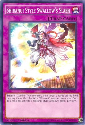 Shiranui Style Swallow's Slash (MP16-EN228) - 2016 Mega-Tins Mega Pack Unlimited - Premium Yugioh Single from Konami - Just $0.35! Shop now at Game Crave Tournament Store
