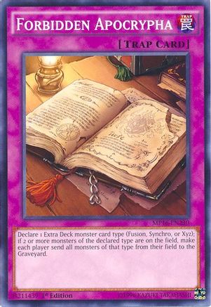 Forbidden Apocrypha (MP16-EN230) - 2016 Mega-Tins Mega Pack Unlimited - Premium Yugioh Single from Konami - Just $0.08! Shop now at Game Crave Tournament Store