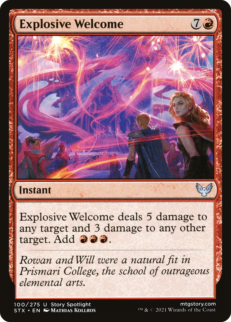 Explosive Welcome (STX-100) - Strixhaven: School of Mages - Premium MTG Single from Wizards of the Coast - Just $0.08! Shop now at Game Crave Tournament Store