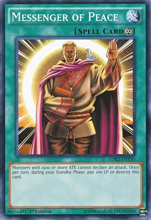 Messenger of Peace (LDK2-ENY30) - Legendary Decks II Unlimited - Premium Yugioh Single from Konami - Just $0.51! Shop now at Game Crave Tournament Store