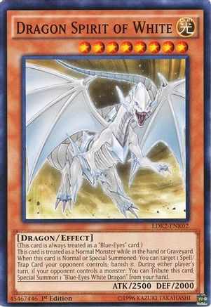 Dragon Spirit of White (LDK2-ENK02) - Legendary Decks II Unlimited - Premium Yugioh Single from Konami - Just $0.25! Shop now at Game Crave Tournament Store