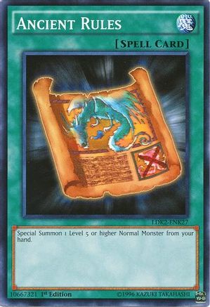 Ancient Rules (LDK2-ENK27) - Legendary Decks II Unlimited - Premium Yugioh Single from Konami - Just $0.26! Shop now at Game Crave Tournament Store