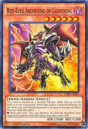 Red-Eyes Archfiend of Lightning (LDK2-ENJ03) - Legendary Decks II Unlimited - Premium Yugioh Single from Konami - Just $0.41! Shop now at Game Crave Tournament Store