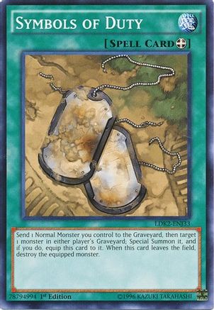 Symbols of Duty (LDK2-ENJ33) - Legendary Decks II Unlimited - Premium Yugioh Single from Konami - Just $0.25! Shop now at Game Crave Tournament Store