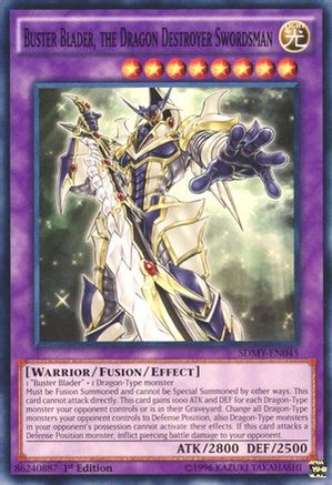Buster Blader, the Dragon Destroyer Swordsman (SDMY-EN045) - Structure Deck: Yugi Muto 1st Edition - Premium Yugioh Single from Konami - Just $0.49! Shop now at Game Crave Tournament Store